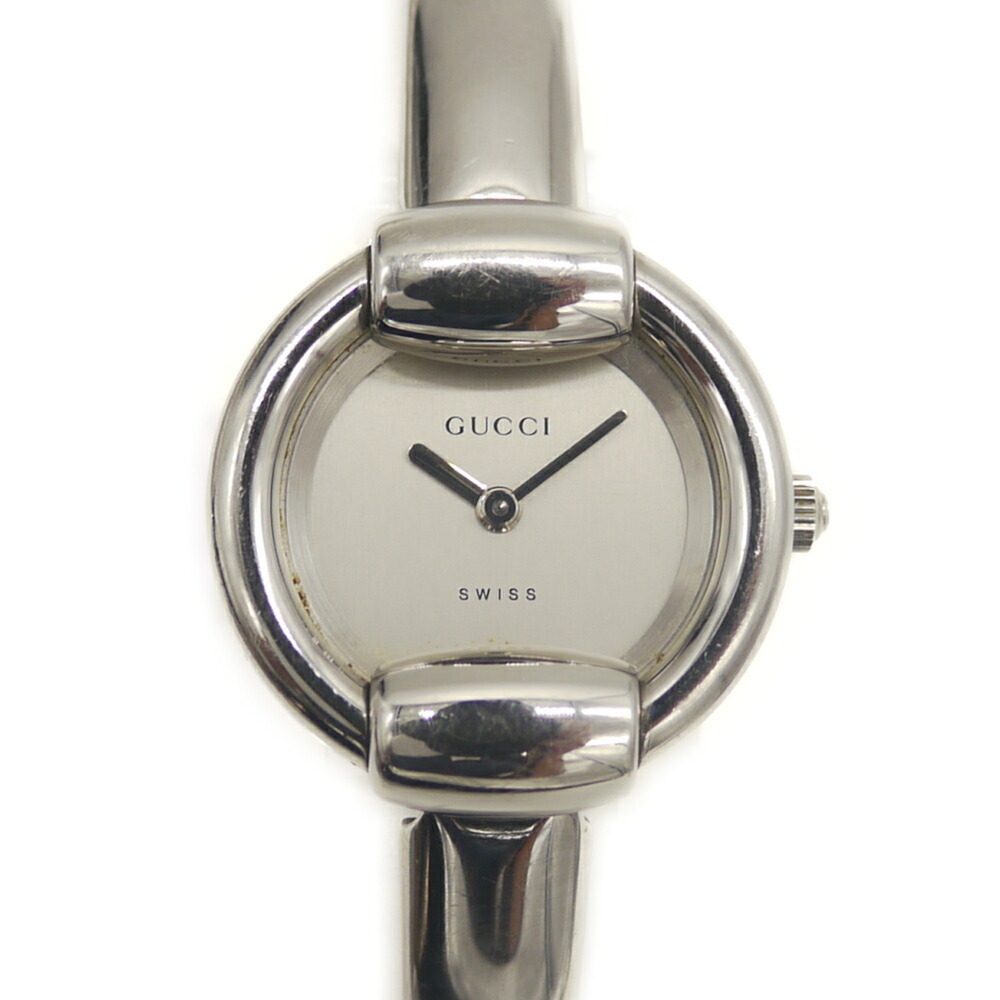 GUCCI 1400L Bangle-type Quartz Watch, Silver Dial, Women's Watch